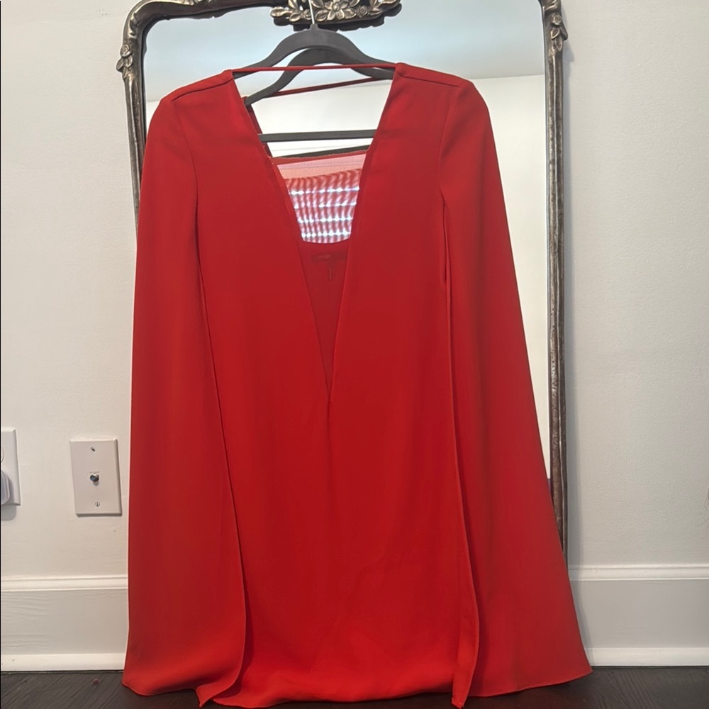 Elegant Red short cape Dress